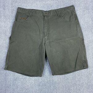 Vintage Big Smith Men's Carpenter Shorts Green Canvas Utility Pockets Size 40